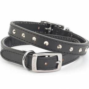 Ancol Collar Black Studded Leather 24"